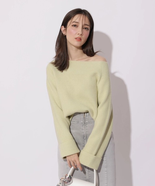 Apuweiser-riche（アプワイザーリッシェ）の「スプリングショルダーリボンゆるニット（ニット/セーター・レディース・グリーン系その他2/ライトグレー/ホワイト/ピンク・2）」の8枚目の写真