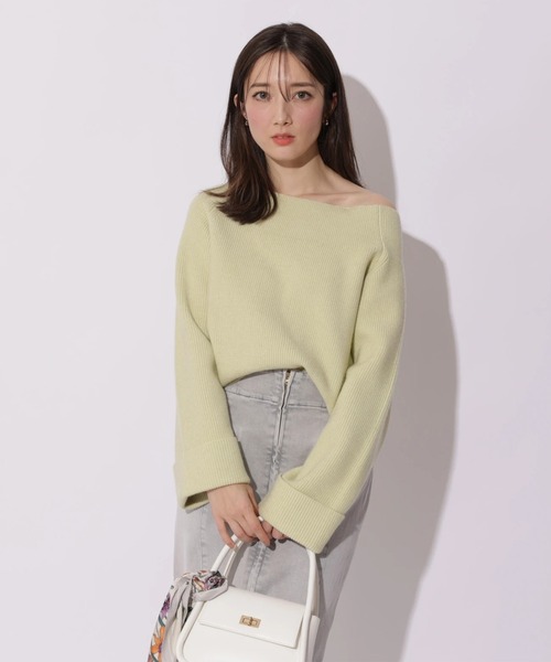Apuweiser-riche（アプワイザーリッシェ）の「スプリングショルダーリボンゆるニット（ニット/セーター・レディース・グリーン系その他2/ライトグレー/ホワイト/ピンク・2）」の11枚目の写真