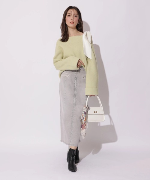 Apuweiser-riche（アプワイザーリッシェ）の「スプリングショルダーリボンゆるニット（ニット/セーター・レディース・グリーン系その他2/ライトグレー/ホワイト/ピンク・2）」の15枚目の写真