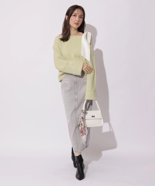 Apuweiser-riche（アプワイザーリッシェ）の「スプリングショルダーリボンゆるニット（ニット/セーター・レディース・グリーン系その他2/ライトグレー/ホワイト/ピンク・2）」の17枚目の写真