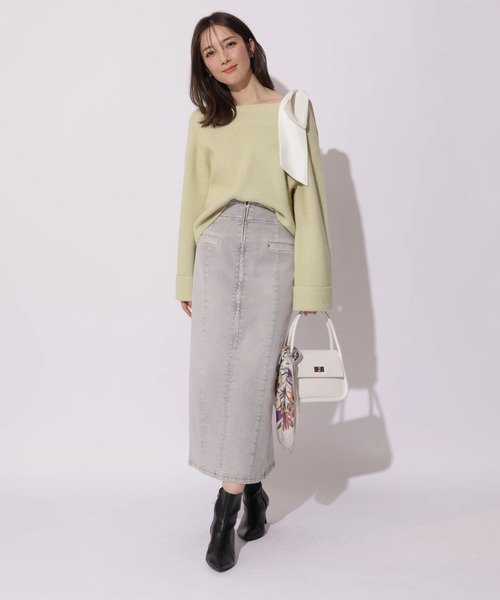 Apuweiser-riche（アプワイザーリッシェ）の「スプリングショルダーリボンゆるニット（ニット/セーター・レディース・グリーン系その他2/ライトグレー/ホワイト/ピンク・2）」の19枚目の写真