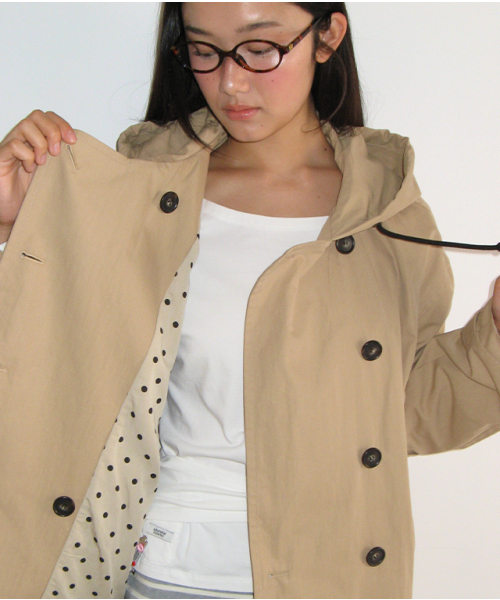 HOODED ASYMMETRIC TRENCH JACKET BEIGE（その他アウター）｜RONRON