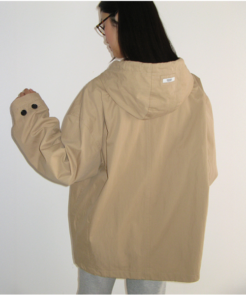 HOODED ASYMMETRIC TRENCH JACKET BEIGE（その他アウター）｜RONRON