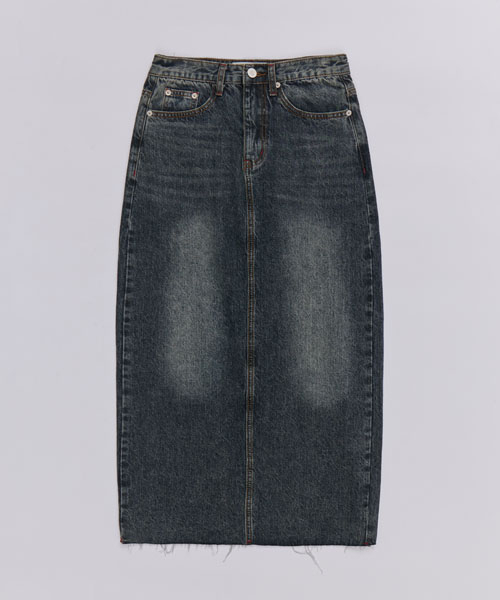 HAINT(ヘイント)の「WREN CARGO POCKET DENIM LONG SKIRT_3COLORS_GRAY BLUE(スカート・レディース・その他・S/L)」の2枚目の写真