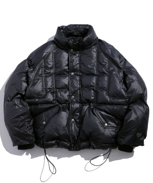 NOIZY(ノイジー)の「2way reversible padded jacket / 2way リバーシブル シレー ワンポイントロゴ ショート ファイバー ダウンジャケット(ダウンジャケット/コート・メンズ・ブラック・LARGE/MEDIUM)」の1枚目の写真