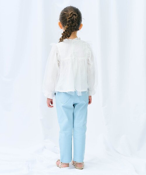 apres les cours(アプレレクール)の「チュールヨークフリルブラウス_ジュニア対応(シャツ/ブラウス・キッズ・ミント/オフホワイト・130/120/110/100/90/80/140)」の6枚目の写真