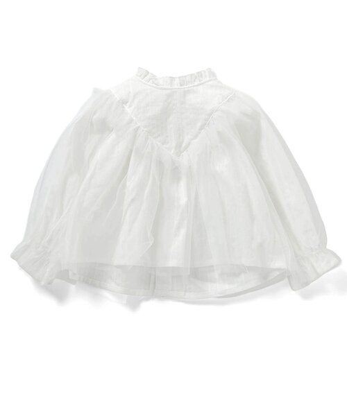 apres les cours(アプレレクール)の「チュールヨークフリルブラウス_ジュニア対応(シャツ/ブラウス・キッズ・ミント/オフホワイト・130/120/110/100/90/80/140)」の8枚目の写真