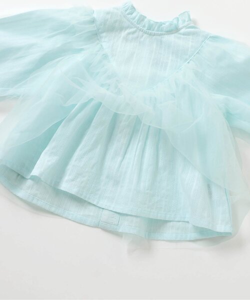 apres les cours(アプレレクール)の「チュールヨークフリルブラウス_ジュニア対応(シャツ/ブラウス・キッズ・ミント/オフホワイト・130/120/110/100/90/80/140)」の15枚目の写真