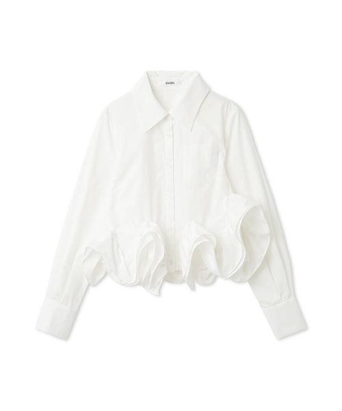 SNIDEL（スナイデル）の「ヘムボリュームシャツ（シャツ/ブラウス・レディース・ホワイト/ストライプ/ネイビー・F）」の19枚目の写真