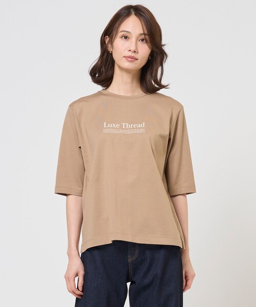 J.PRESS(ジェイプレス)の「ロゴTシャツ(Tシャツ/カットソー・レディース・ホワイト系/スカイブルー系/黄土色系/ネイビー系・MEDIUM/LARGE)」の2枚目の写真