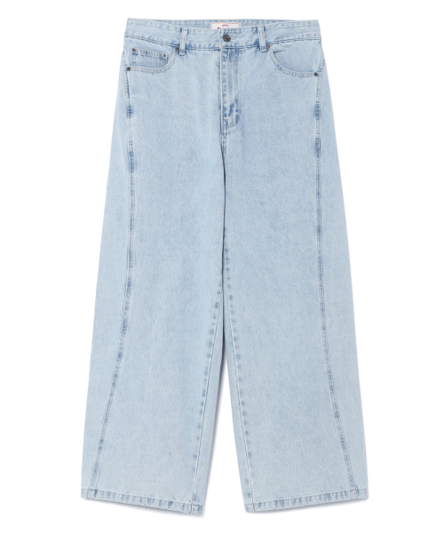 eastserviceshop(イーストサービスショップ)の「Vintage Washed Curved Denim - Light Blue(デニムパンツ・レディース・スカイブルー・48/46/50)」の5枚目の写真