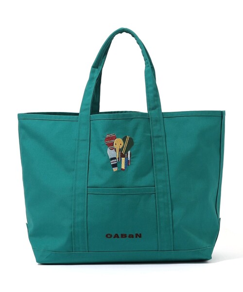 caban（キャバン）の「Elephant刺繍 プレイフルトートバッグ（トートバッグ・メンズ・ネイビー/イエロー/グリーン/ホワイト/ライトブルー/ブラック・FREE）」の4枚目の写真