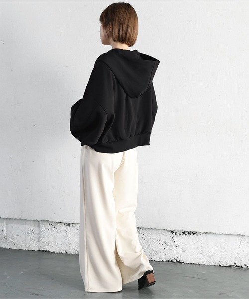 tiptop(ティップトップ)の「【丈が選べる】ダンボールダブルジップパーカー(パーカー・レディース・グレー/ブラック系その他/ブラック/グレー系その他・SHORT/LONG)」の15枚目の写真