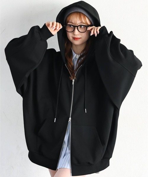 丈が選べる】ダンボールダブルジップパーカー（パーカー）｜tiptop