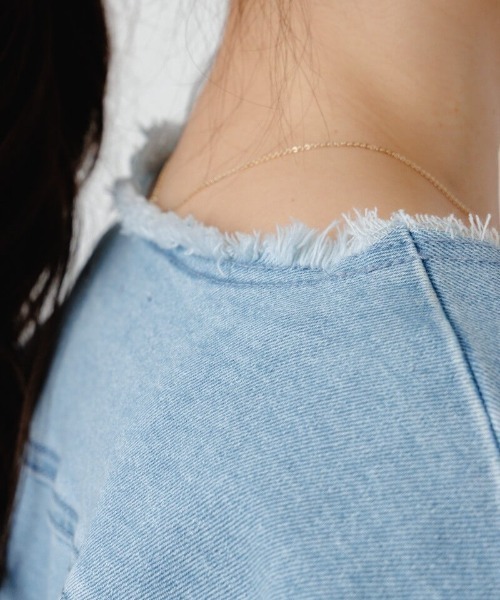 flower（フラワー）の「デニムフレアジャケット2（デニムジャケット・レディース・ブルー/アイボリー・FREE）」の21枚目の写真