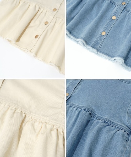 flower（フラワー）の「デニムフレアジャケット2（デニムジャケット・レディース・ブルー/アイボリー・FREE）」の9枚目の写真