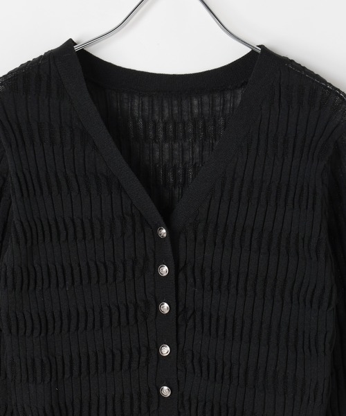 PAGEBOY（ページボーイ）の「シアーリップルニットカーディガン（カーディガン/ボレロ・レディース・グレー/オフホワイト/ブルー/ブラック・FREE）」の16枚目の写真