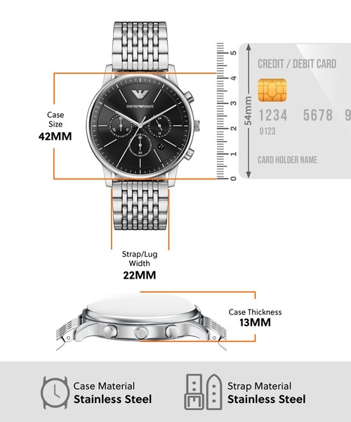 EMPORIO ARMANI(エンポリオアルマーニ)の「エンポリオ・アルマーニ 腕時計 メンズ アナログ ステンレス AR11772(アナログ腕時計・メンズ・シルバー・FREE)」の5枚目の写真
