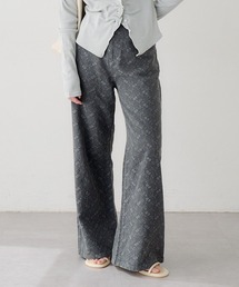 Kastane（カスタネ）の「【2026SSカタログ/低身長サイズ/2サイズ展開/ウエスト調節可】フラワーエンブロイダリーデニム（デニムパンツ）」