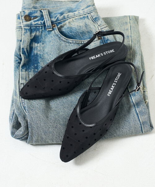 FREAK'S STORE（フリークスストア）の「ドットチュールパンプス（パンプス・レディース・ブラック/ベージュ・36/37/38）」の2枚目の写真