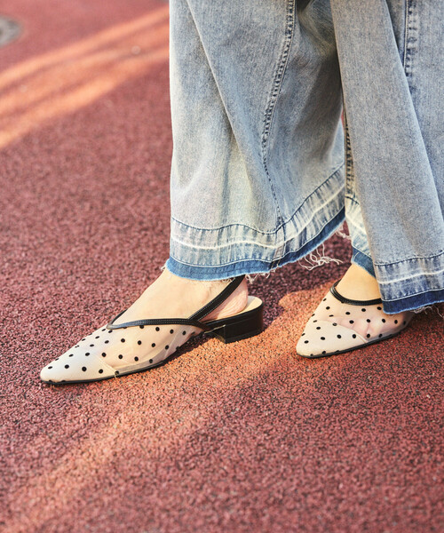 FREAK'S STORE（フリークスストア）の「ドットチュールパンプス（パンプス・レディース・ブラック/ベージュ・36/37/38）」の5枚目の写真