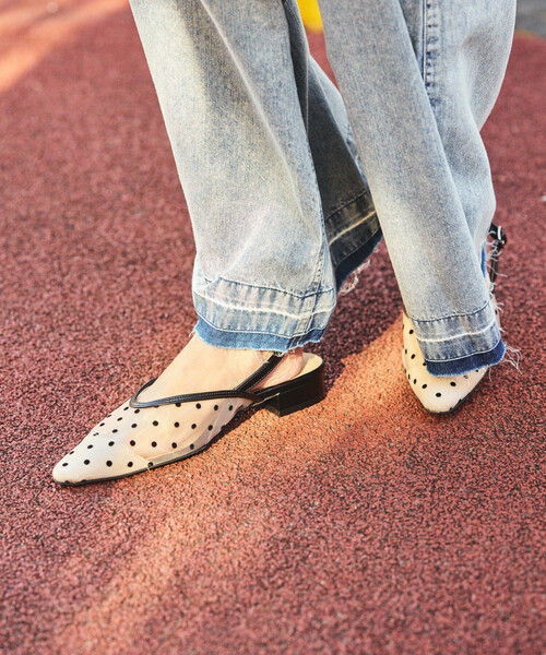 FREAK'S STORE（フリークスストア）の「ドットチュールパンプス（パンプス・レディース・ブラック/ベージュ・36/37/38）」の6枚目の写真