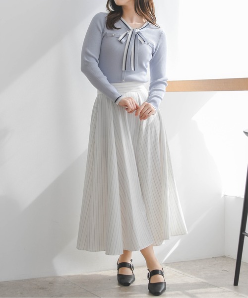 MISCH MASCH（ミッシュマッシュ）の「2026春夏新作 マルチ配色ボウタイリブニット（ニット/セーター・レディース・ブルー/ホワイト/ネイビー・ﾌﾘ-）」の20枚目の写真