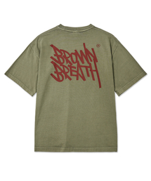 ピグメントタグTシャツ - オリーブ