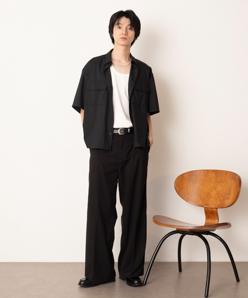 LUCY(ルーシー)の「LUCY/ワイドストレートスラックス(スラックス・メンズ・グレー系その他4/ブラック/ブラック系その他4・LARGE/MEDIUM)」の4枚目の写真