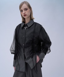 HARE | チュールレイヤーチェックシャツ(HARE)(シャツ/ブラウス)