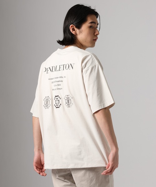 PENDLETON（ペンドルトン）の「【PENDLETON(ペンドルトン)】別注ヒストリーロゴTシャツ/吸汗/速乾性/軽量/ドライタッチ/裾ドローコード仕様（Tシャツ/カットソー・メンズ・チャコール/カーキ/ブラック/アイボリー/オフホワイト・LARGE/MEDIUM）」の3枚目の写真