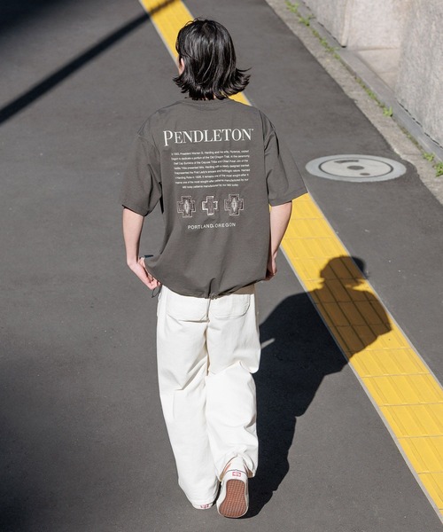 PENDLETON（ペンドルトン）の「【PENDLETON(ペンドルトン)】別注ヒストリーロゴTシャツ/吸汗/速乾性/軽量/ドライタッチ/裾ドローコード仕様（Tシャツ/カットソー・メンズ・チャコール/カーキ/ブラック/アイボリー/オフホワイト・LARGE/MEDIUM）」の17枚目の写真