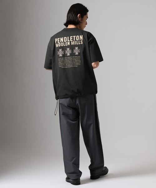 PENDLETON（ペンドルトン）の「【PENDLETON(ペンドルトン)】別注ヒストリーロゴTシャツ/吸汗/速乾性/軽量/ドライタッチ/裾ドローコード仕様（Tシャツ/カットソー・メンズ・チャコール/カーキ/ブラック/アイボリー/オフホワイト・LARGE/MEDIUM）」の12枚目の写真