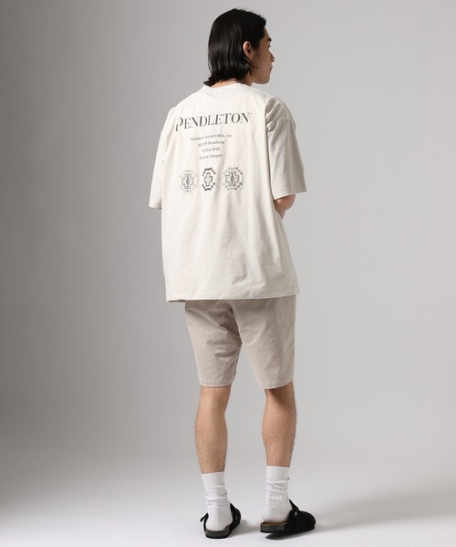 PENDLETON（ペンドルトン）の「【PENDLETON(ペンドルトン)】別注ヒストリーロゴTシャツ/吸汗/速乾性/軽量/ドライタッチ/裾ドローコード仕様（Tシャツ/カットソー・メンズ・チャコール/カーキ/ブラック/アイボリー/オフホワイト・LARGE/MEDIUM）」の7枚目の写真