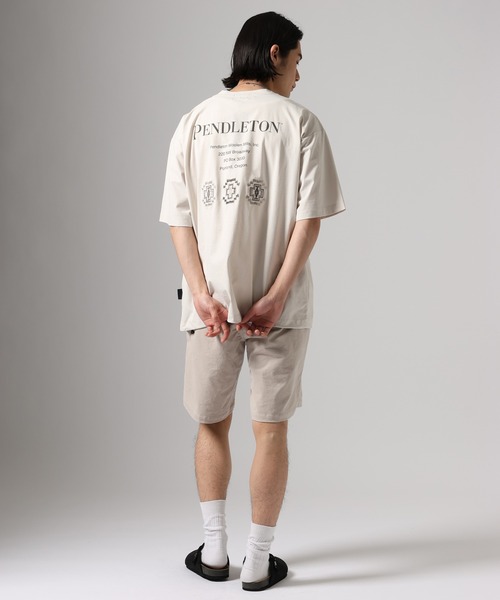 PENDLETON（ペンドルトン）の「【PENDLETON(ペンドルトン)】別注ヒストリーロゴTシャツ/吸汗/速乾性/軽量/ドライタッチ/裾ドローコード仕様（Tシャツ/カットソー・メンズ・チャコール/カーキ/ブラック/アイボリー/オフホワイト・LARGE/MEDIUM）」の8枚目の写真