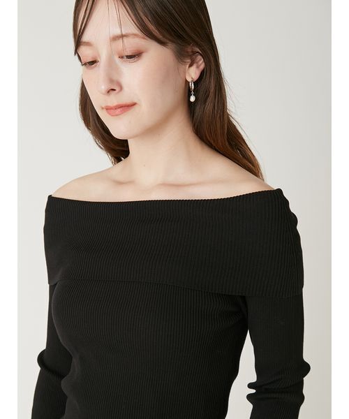 FRAY I.D(フレイアイディー)の「ベーシックオフショルリブニット(ニット/セーター・レディース・オフホワイト/ブラック/その他/ピンク・F)」の8枚目の写真