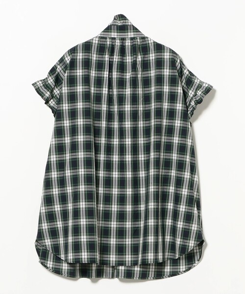dahl'ia(ダリア)の「dahl'ia / フロントフリル フレンチスリーブ ロングブラウス チェック(シャツ/ブラウス・レディース・グリーン系その他4・ONE SIZE)」の6枚目の写真