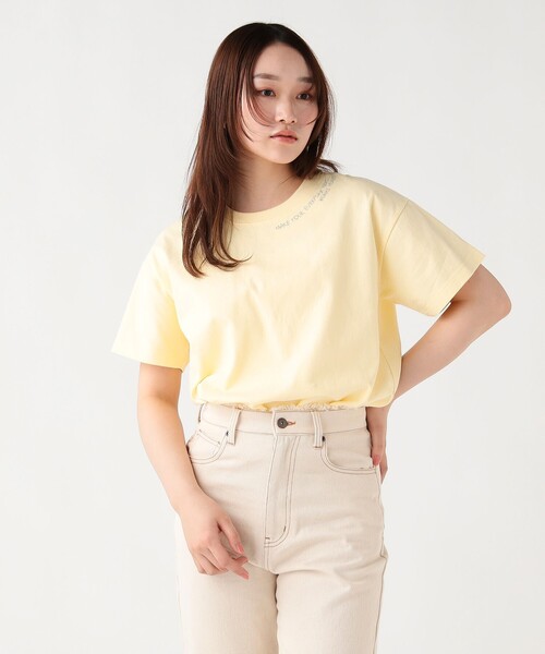 BEAMS HEART(ビームスハート)の「HEART刺繍 Tシャツ(Tシャツ/カットソー・レディース・ブラック/イエロー系その他4/オフホワイト・FREE)」の3枚目の写真