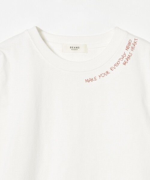 BEAMS HEART(ビームスハート)の「HEART刺繍 Tシャツ(Tシャツ/カットソー・レディース・ブラック/イエロー系その他4/オフホワイト・FREE)」の12枚目の写真