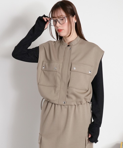 cepo（セポ）の「〈セットアイテム〉ダンボールワークベスト＆カーゴスカート（アンサンブル・レディース・チャコール/カーキ/オフホワイト・M）」の15枚目の写真
