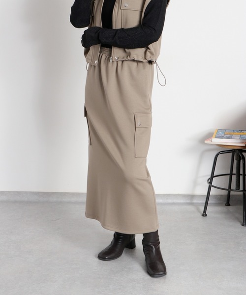 cepo（セポ）の「〈セットアイテム〉ダンボールワークベスト＆カーゴスカート（アンサンブル・レディース・チャコール/カーキ/オフホワイト・M）」の16枚目の写真