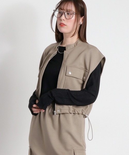 cepo（セポ）の「〈セットアイテム〉ダンボールワークベスト＆カーゴスカート（アンサンブル・レディース・チャコール/カーキ/オフホワイト・M）」の11枚目の写真