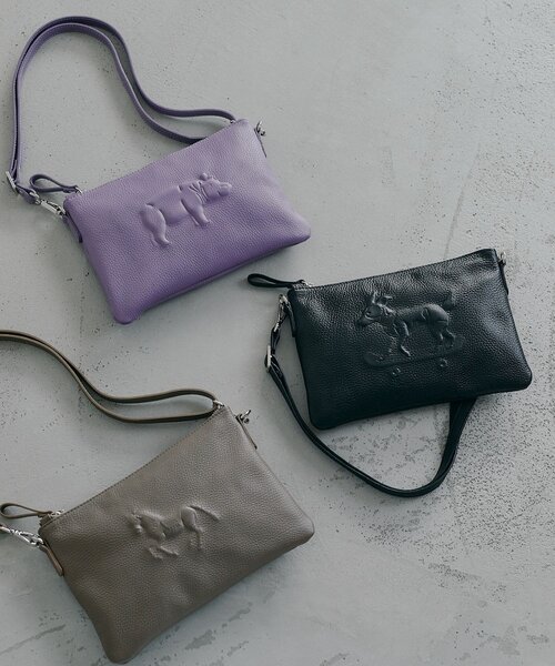 ear PAPILLONNER（イアパピヨネ）の「【IOPELLE(イオペレ)】アニマルスタンプショルダーバッグ（ショルダーバッグ・レディース・ブラック/パープル/グレー・FREE）」の19枚目の写真