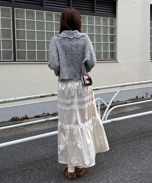 CIAOPANIC(チャオパニック)の「チュールフリルシャイニーティアードスカート(スカート・レディース・ホワイト/ブラック/シルバー・ONE SIZE)」の9枚目の写真