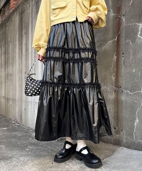 CIAOPANIC(チャオパニック)の「チュールフリルシャイニーティアードスカート(スカート・レディース・ホワイト/ブラック/シルバー・ONE SIZE)」の10枚目の写真