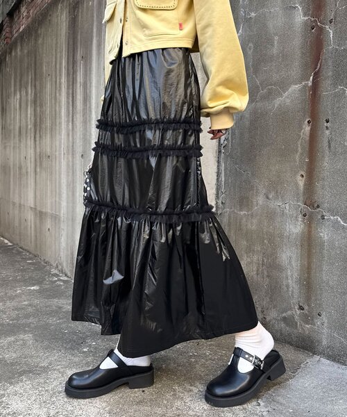 CIAOPANIC(チャオパニック)の「チュールフリルシャイニーティアードスカート(スカート・レディース・ホワイト/ブラック/シルバー・ONE SIZE)」の11枚目の写真