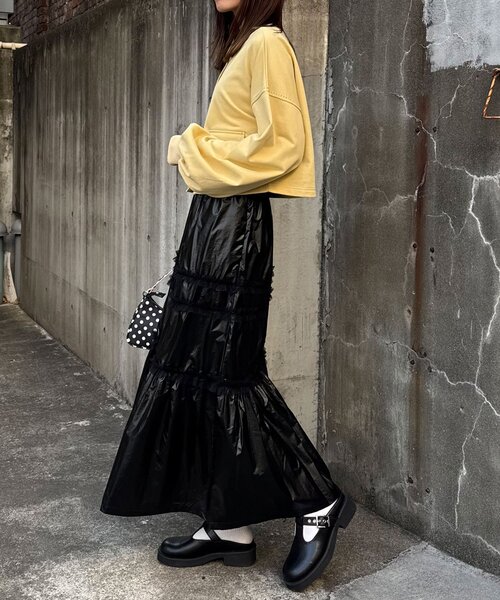 CIAOPANIC(チャオパニック)の「チュールフリルシャイニーティアードスカート(スカート・レディース・ホワイト/ブラック/シルバー・ONE SIZE)」の13枚目の写真