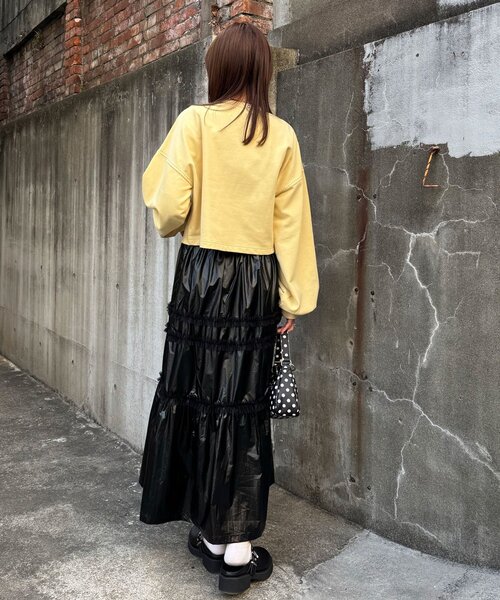 CIAOPANIC(チャオパニック)の「チュールフリルシャイニーティアードスカート(スカート・レディース・ホワイト/ブラック/シルバー・ONE SIZE)」の14枚目の写真