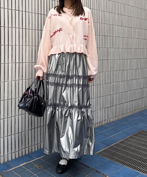 CIAOPANIC(チャオパニック)の「チュールフリルシャイニーティアードスカート(スカート・レディース・ホワイト/ブラック/シルバー・ONE SIZE)」の18枚目の写真