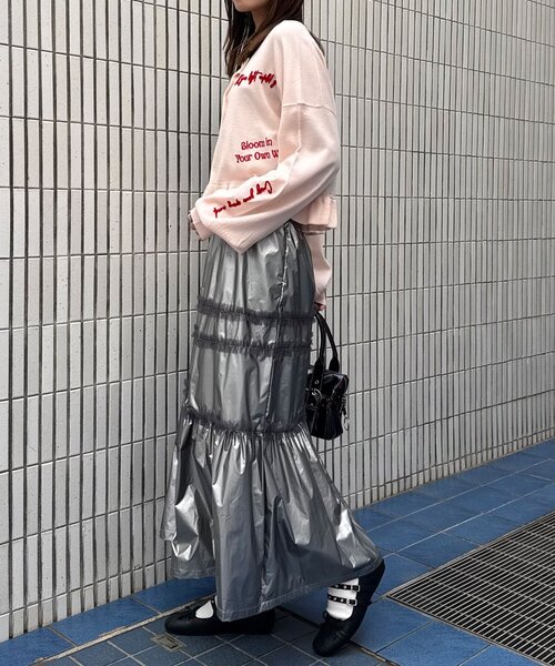 CIAOPANIC(チャオパニック)の「チュールフリルシャイニーティアードスカート(スカート・レディース・ホワイト/ブラック/シルバー・ONE SIZE)」の19枚目の写真